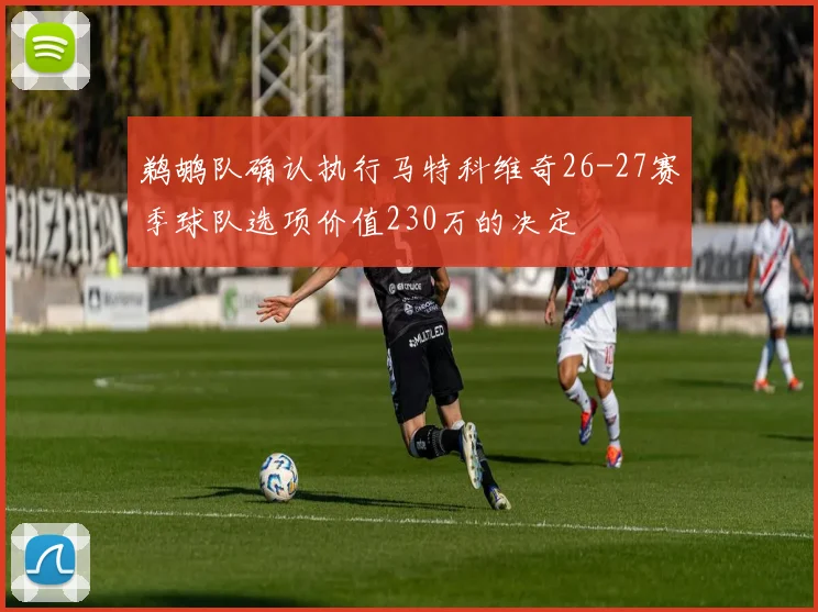 鹈鹕队确认执行马特科维奇26-27赛季球队选项价值230万的决定